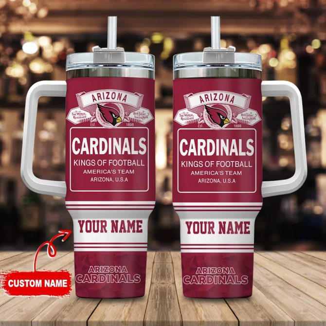 Arizona Cardinals Nfl Bud Light Custom Stanley Quencher 40Oz Stainless Steel Tumbler With Handle