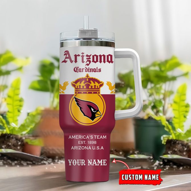 Arizona Cardinals Nfl Corona Extra Custom Stanley Quencher 40Oz Stainless Steel Tumbler With Handle - Image 2