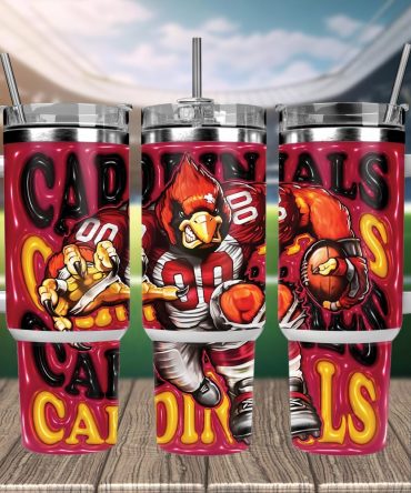 Arizona Cardinals Nfl Mascot Custom Stanley Quencher 40Oz Stainless Steel Tumbler With Handle