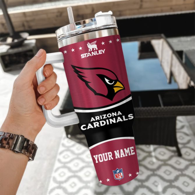 Arizona Cardinals Nfl Custom Stanley Quencher 40Oz Stainless Steel Tumbler With Handle - Image 3