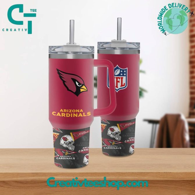 Arizona Cardinals Nfl Custom Stanley Quencher 40Oz Stainless Steel Tumbler With Handle