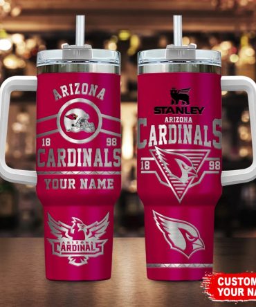 Arizona Cardinals Nfl Custom Stanley Quencher 40Oz Stainless Steel Tumbler With Handle