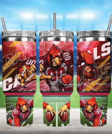 Arizona Cardinals Nfl Mascot Custom Stanley Quencher 40Oz Stainless Steel Tumbler With Handle