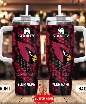 Arizona Cardinals Nfl Custom Stanley Quencher 40Oz Stainless Steel Tumbler With Handle