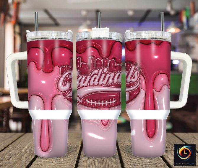 Arizona Cardinals Nfl Custom Stanley Quencher 40Oz Stainless Steel Tumbler With Handle