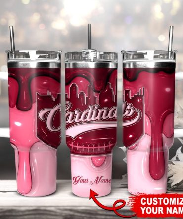 Arizona Cardinals Nfl Custom Stanley Quencher 40Oz Stainless Steel Tumbler With Handle