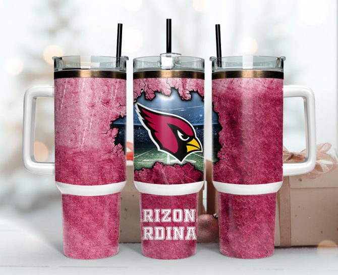 Arizona Cardinals Nfl Custom Stanley Quencher 40Oz Stainless Steel Tumbler With Handle