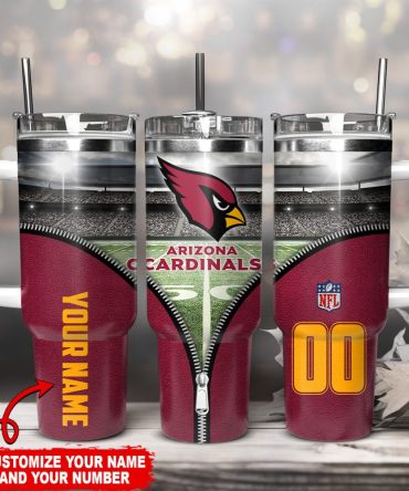 Arizona Cardinals Nfl Custom Stanley Quencher 40Oz Stainless Steel Tumbler With Handle