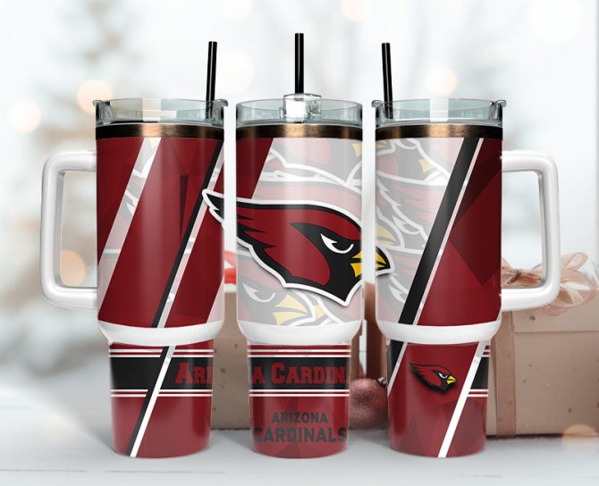 Arizona Cardinals Nfl Custom Stanley Quencher 40Oz Stainless Steel Tumbler With Handle