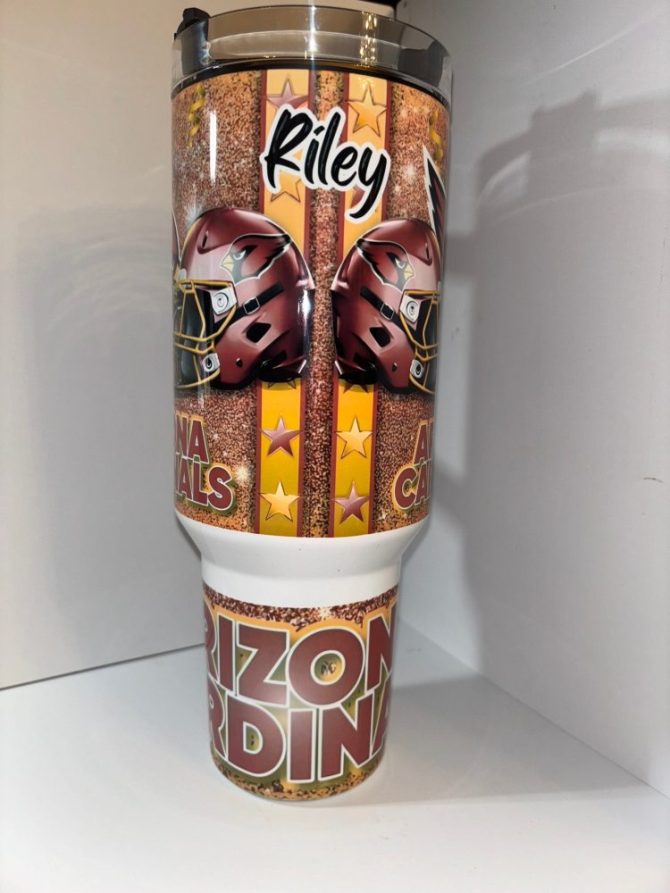 Arizona Cardinals Nfl Custom Stanley Quencher 40Oz Stainless Steel Tumbler With Handle - Image 3