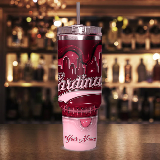 Arizona Cardinals Nfl Custom Stanley Quencher 40Oz Stainless Steel Tumbler With Handle - Image 2