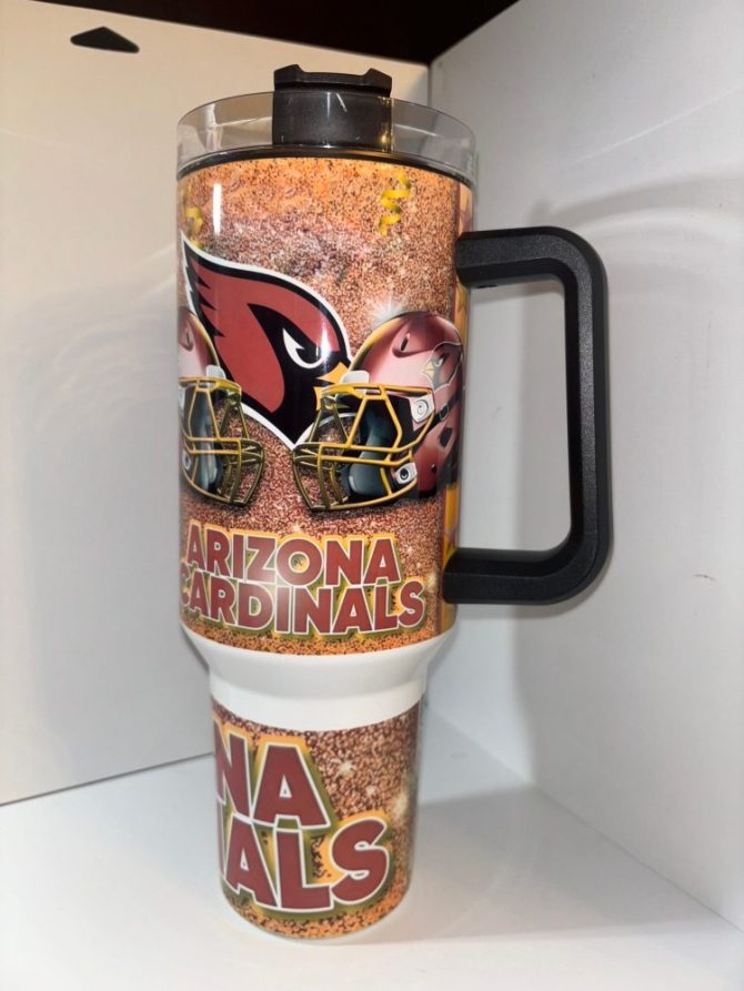 Arizona Cardinals Nfl Custom Stanley Quencher 40Oz Stainless Steel Tumbler With Handle - Image 2