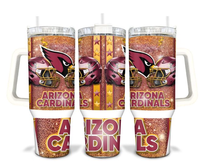 Arizona Cardinals Nfl Custom Stanley Quencher 40Oz Stainless Steel Tumbler With Handle