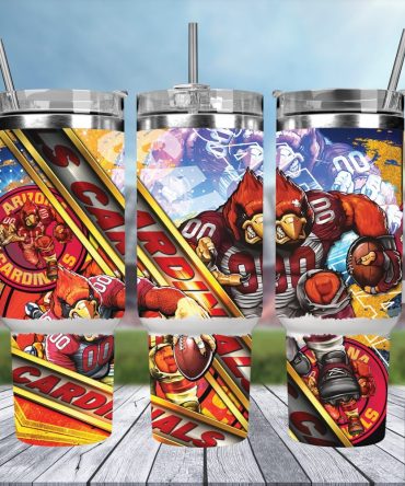 Arizona Cardinals Nfl Mascot Custom Stanley Quencher 40Oz Stainless Steel Tumbler With Handle