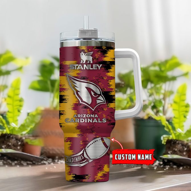 Arizona Cardinals Nfl Custom Stanley Quencher 40Oz Stainless Steel Tumbler With Handle - Image 2