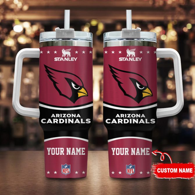 Arizona Cardinals Nfl Custom Stanley Quencher 40Oz Stainless Steel Tumbler With Handle