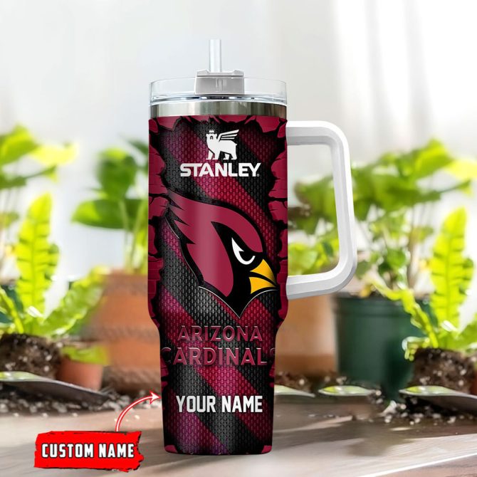 Arizona Cardinals Nfl Custom Stanley Quencher 40Oz Stainless Steel Tumbler With Handle - Image 2