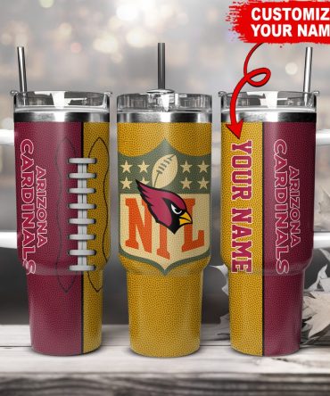 Arizona Cardinals Nfl Custom Stanley Quencher 40Oz Stainless Steel Tumbler With Handle