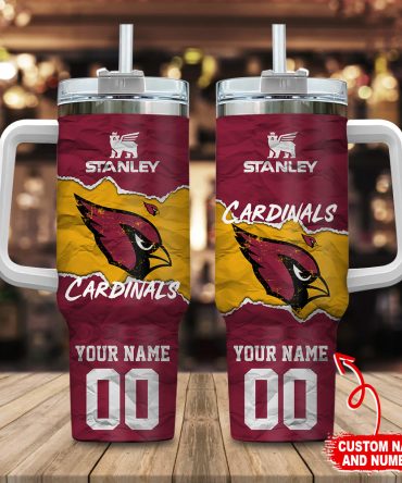 Arizona Cardinals Nfl Custom Stanley Quencher 40Oz Stainless Steel Tumbler With Handle