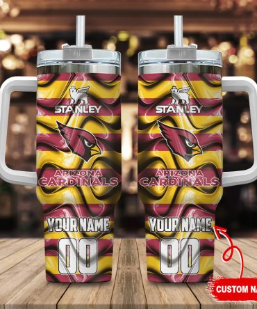 Arizona Cardinals Nfl Custom Stanley Quencher 40Oz Stainless Steel Tumbler With Handle
