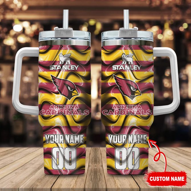 Arizona Cardinals Nfl Custom Stanley Quencher 40Oz Stainless Steel Tumbler With Handle