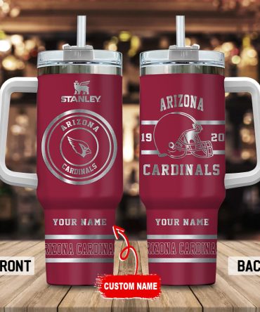 Arizona Cardinals Nfl Custom Stanley Quencher 40Oz Stainless Steel Tumbler With Handle