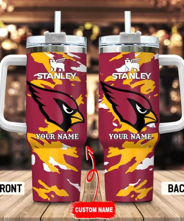 Arizona Cardinals Nfl Custom Stanley Quencher 40Oz Stainless Steel Tumbler With Handle