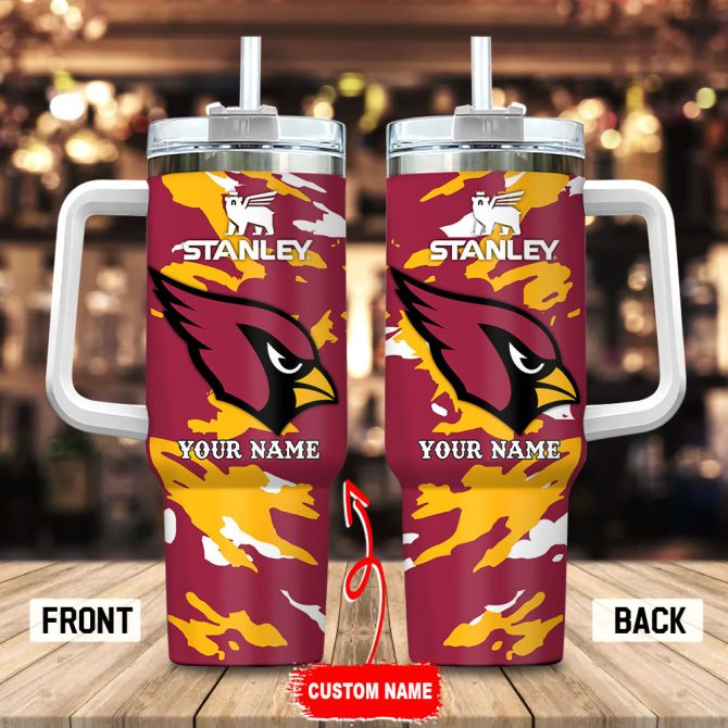 Arizona Cardinals Nfl Custom Stanley Quencher 40Oz Stainless Steel Tumbler With Handle