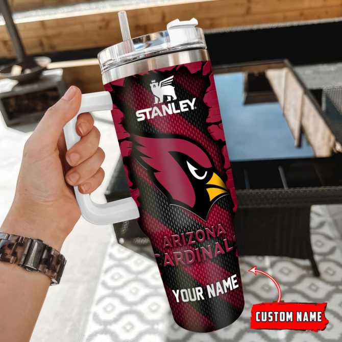 Arizona Cardinals Nfl Custom Stanley Quencher 40Oz Stainless Steel Tumbler With Handle - Image 3