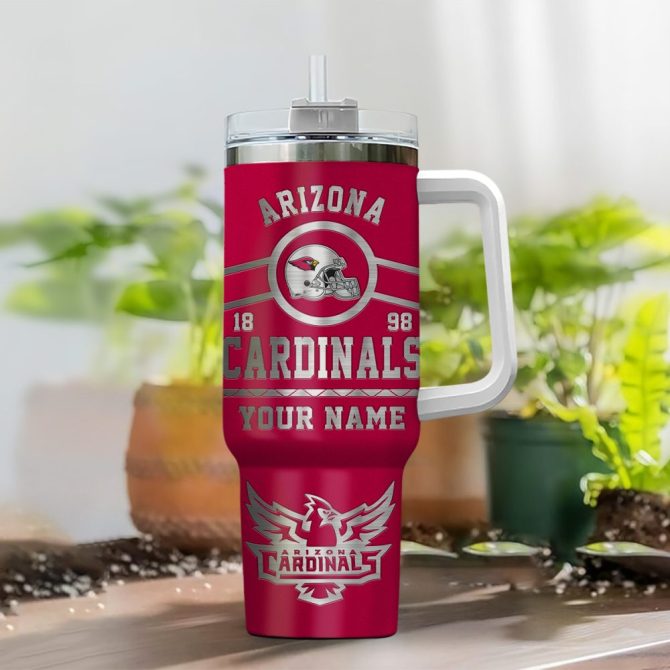 Arizona Cardinals Nfl Custom Stanley Quencher 40Oz Stainless Steel Tumbler With Handle - Image 2