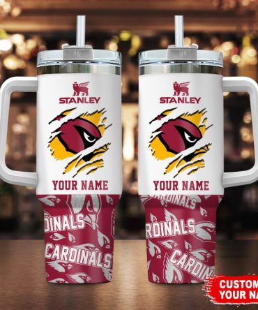 Arizona Cardinals Nfl Custom Stanley Quencher 40Oz Stainless Steel Tumbler With Handle