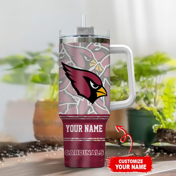 Arizona Cardinals Nfl Custom Stanley Quencher 40Oz Stainless Steel Tumbler With Handle - Image 2