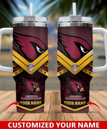 Arizona Cardinals Nfl Custom Stanley Quencher 40Oz Stainless Steel Tumbler With Handle