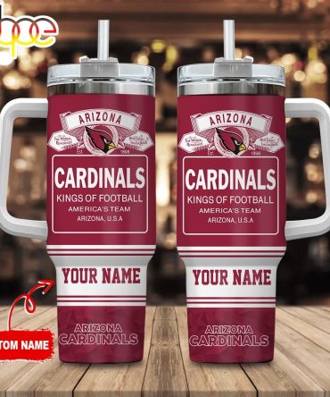 Arizona Cardinals Nfl Custom Stanley Quencher 40Oz Stainless Steel Tumbler With Handle