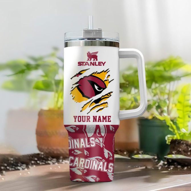Arizona Cardinals Nfl Custom Stanley Quencher 40Oz Stainless Steel Tumbler With Handle - Image 2