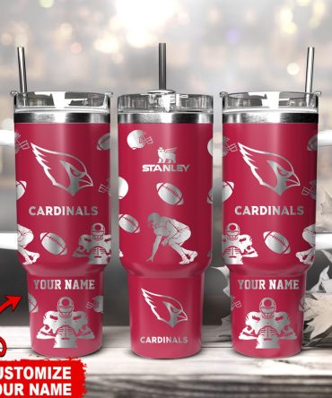 Arizona Cardinals Nfl Custom Stanley Quencher 40Oz Stainless Steel Tumbler With Handle