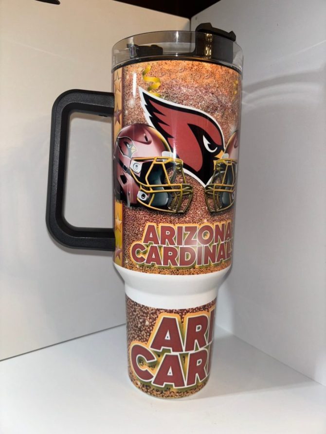 Arizona Cardinals Nfl Custom Stanley Quencher 40Oz Stainless Steel Tumbler With Handle - Image 4