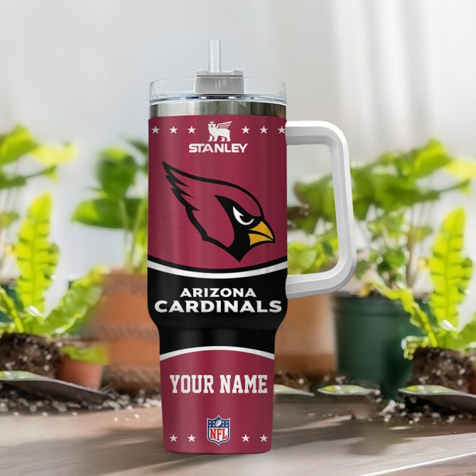Arizona Cardinals Nfl Custom Stanley Quencher 40Oz Stainless Steel Tumbler With Handle - Image 2