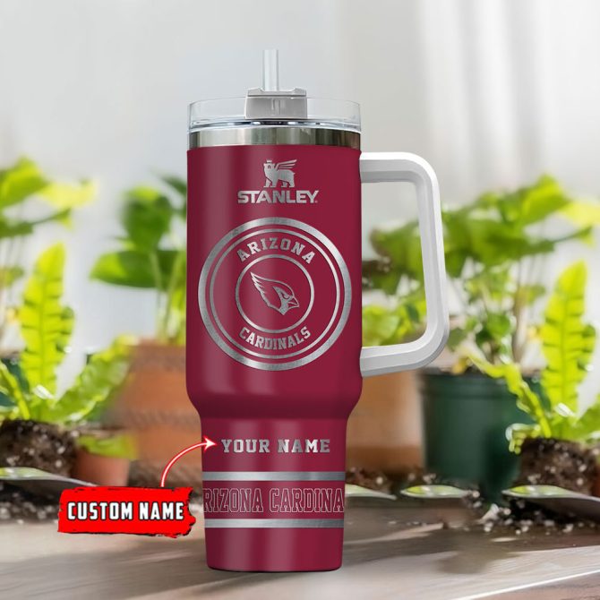 Arizona Cardinals Nfl Custom Stanley Quencher 40Oz Stainless Steel Tumbler With Handle - Image 2