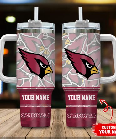 Arizona Cardinals Nfl Custom Stanley Quencher 40Oz Stainless Steel Tumbler With Handle