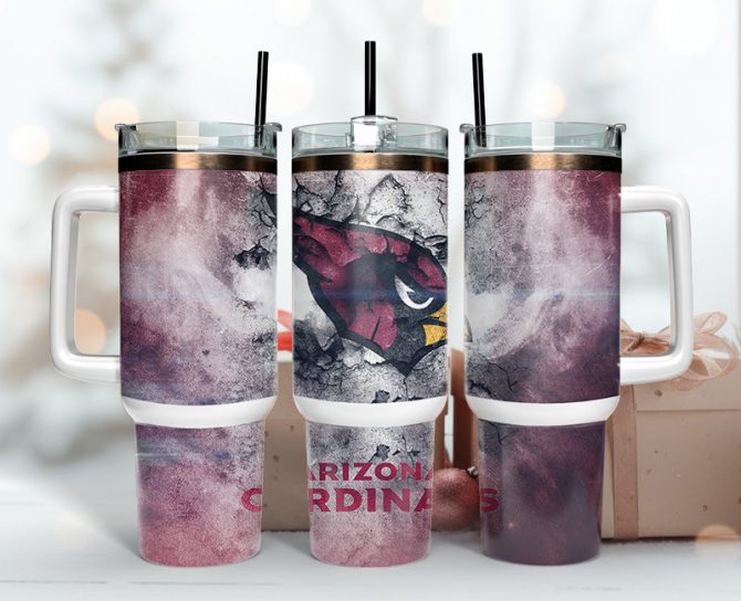 Arizona Cardinals Nfl Custom Stanley Quencher 40Oz Stainless Steel Tumbler With Handle