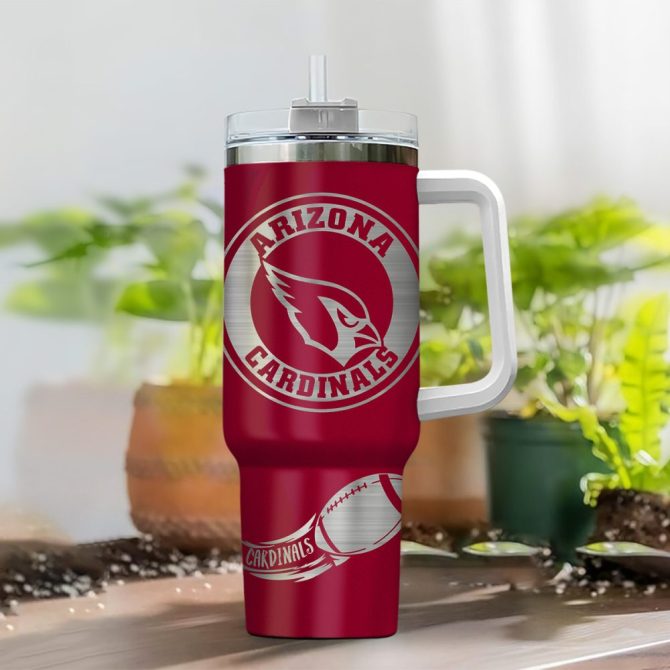 Arizona Cardinals Nfl Custom Stanley Quencher 40Oz Stainless Steel Tumbler With Handle - Image 2