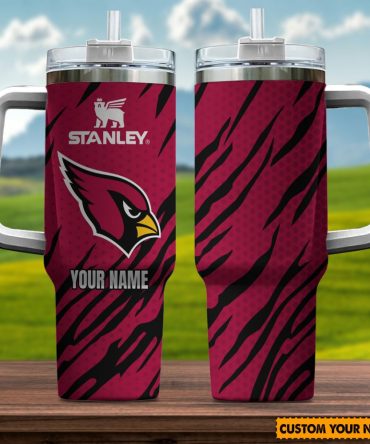 Arizona Cardinals Nfl Custom Stanley Quencher 40Oz Stainless Steel Tumbler With Handle