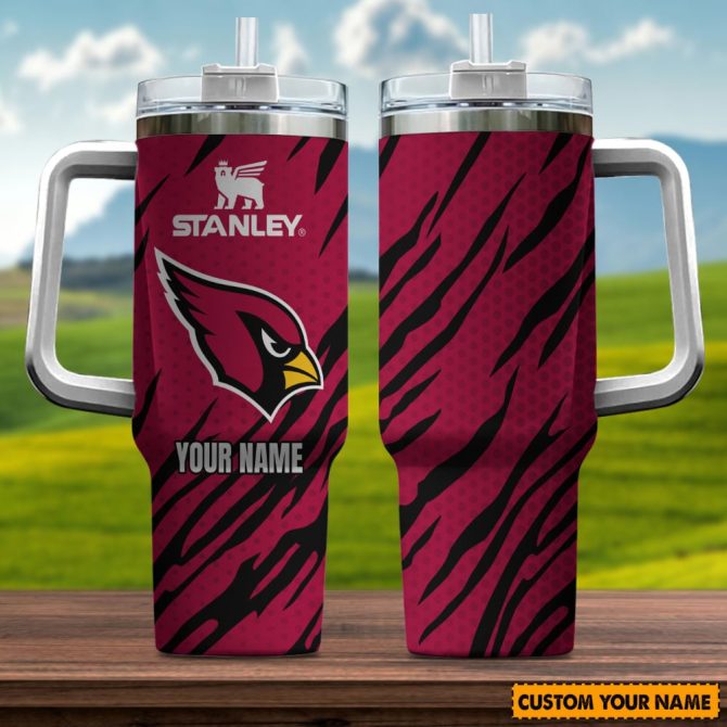 Arizona Cardinals Nfl Custom Stanley Quencher 40Oz Stainless Steel Tumbler With Handle