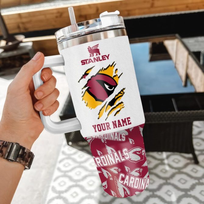 Arizona Cardinals Nfl Custom Stanley Quencher 40Oz Stainless Steel Tumbler With Handle - Image 3