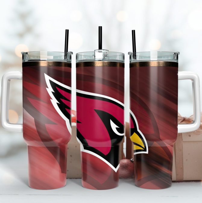 Arizona Cardinals Nfl Custom Stanley Quencher 40Oz Stainless Steel Tumbler With Handle
