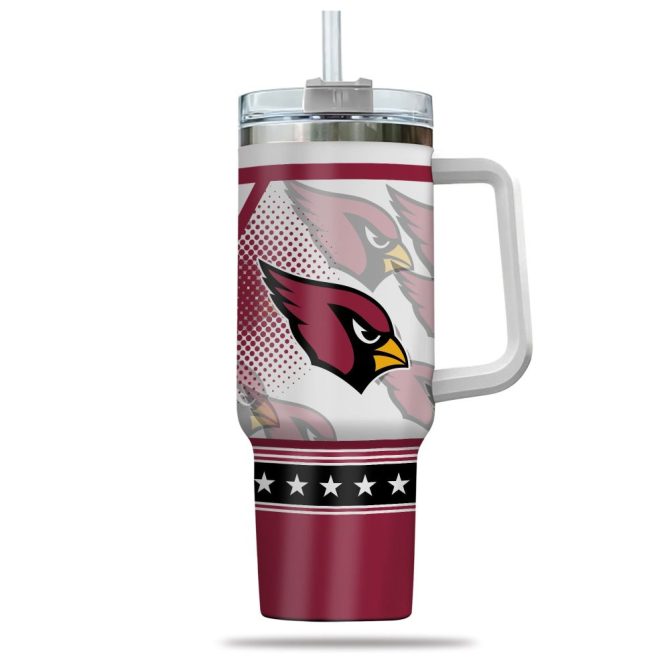 Arizona Cardinals Nfl Custom Stanley Quencher 40Oz Stainless Steel Tumbler With Handle - Image 2