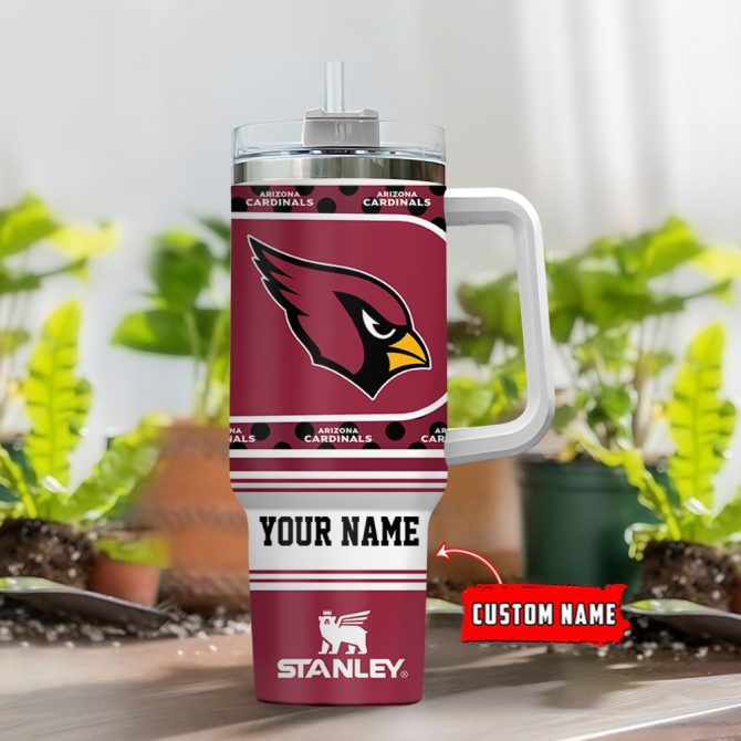 Arizona Cardinals Nfl Custom Stanley Quencher 40Oz Stainless Steel Tumbler With Handle - Image 2