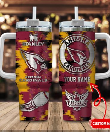 Arizona Cardinals Nfl Custom Stanley Quencher 40Oz Stainless Steel Tumbler With Handle