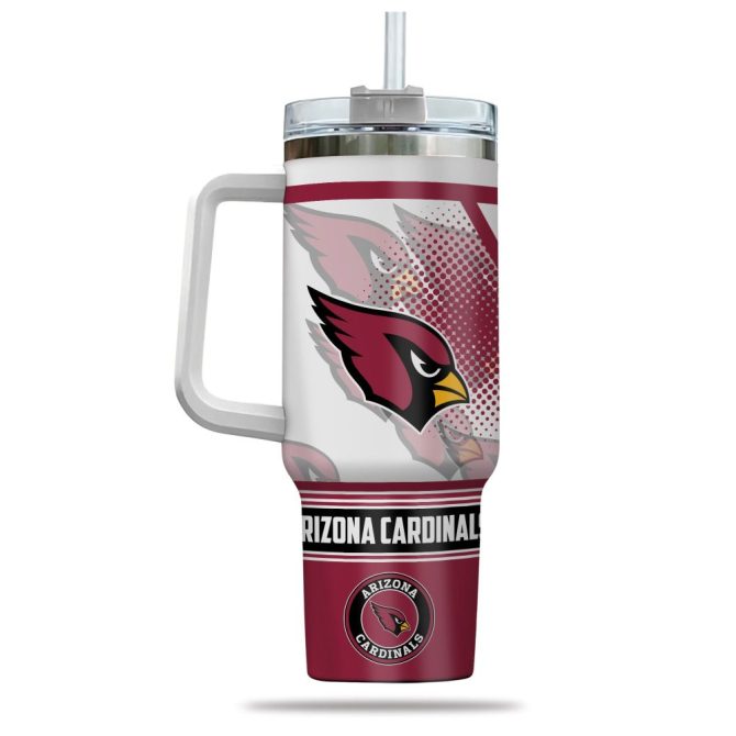 Arizona Cardinals Nfl Custom Stanley Quencher 40Oz Stainless Steel Tumbler With Handle - Image 3